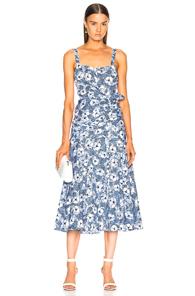 Veronica Beard Marena Dress In Blue,stripes,floral