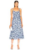 Veronica Beard Marena Dress In Blue,stripes,floral
