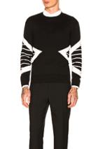 Neil Barrett Striped Modernist Sweater In Black