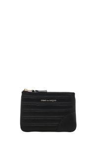 Comme Des Garcons Embossed Stitch Small Pouch In Black
