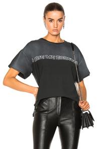 Saint Laurent Oversized Love Me Forever Or Never Tee In Gray