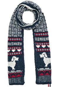 Thom Browne Cable Funmix Scarf In Red,white,blue