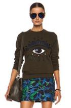 Kenzo Eye Cotton Sweatshirt In Green