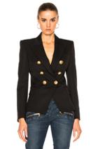 Balmain Double Breasted Blazer In Black