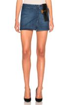 Anthony Vaccarello Leather Strap Combo Mini Skirt In Blue