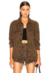 Alexander Wang Daze Jacket In Animal Print,neutrals
