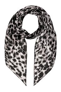 Saint Laurent Silk Animalier Scarf In Animal Print,gray