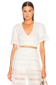Jonathan Simkhai Side Tie Cover Up Top In White