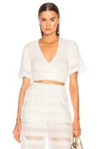 Jonathan Simkhai Side Tie Cover Up Top In White