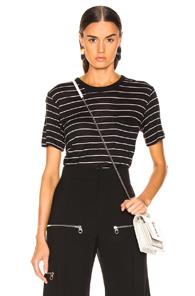 T By Alexander Wang Thin Striped Slub Tee In Black,gray,stripes
