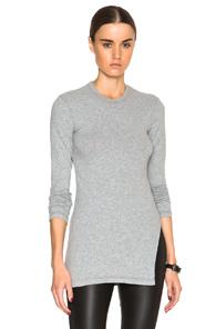 James Perse Side Split Crew Tee In Gray