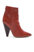 Isabel Marant Leather Leydoni Booties In Red