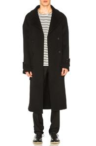 Maison Margiela Double Cloth Coat In Black