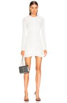 T By Alexander Wang Crepe Long Sleeve Dress In White