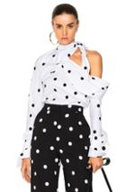 Monse Polka Dot Blouse In White,geometric Print