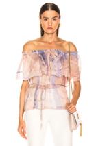 Raquel Allegra Ruffle Top In Neutral,pink,tie Dye