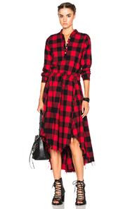 Nsf Caleb Dress In Red,checkered & Plaid