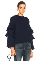 Ag Adriano Goldschmied Pear Ruffle Sweatshirt In Blue