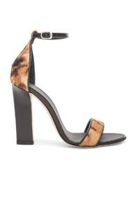 Victoria Beckham Ponyhair Anna Ankle Strap Sandals In Animal,brown,neutral