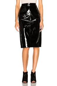 Lanvin Patent Leather Skirt In Black