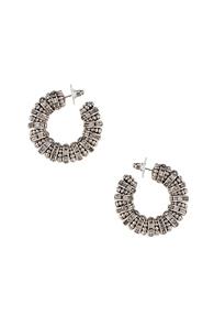 Saint Laurent Embellished Hoop Earrings In Metallic