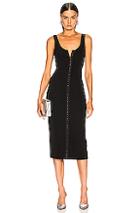 Mugler Hook And Eye Midi Dress In Black