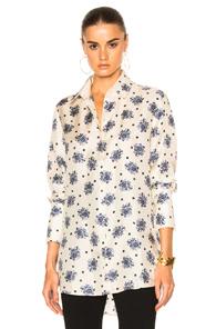 Victoria Victoria Beckham Tux Cuff Shirt In Blue,white
