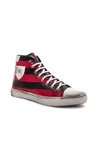 Saint Laurent Bedford Patch Sneaker In Black,red,stripes