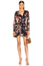 Nicholas Rust Floral Pintuck Mini Dress In Blue,floral