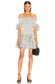 Caroline Constas Kennie Dress In Black,geometric Print,white