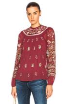 Needle & Thread Victorian Folk Top In Floral,red
