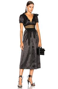 Alexachung Mesh Waist Maxi Dress In Black