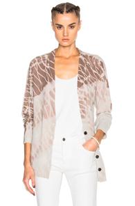 Raquel Allegra Deep V Cardigan Sweater In Neutrals,ombre & Tie Dye