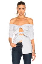Isa Arfen For Fwrd Double Knot Long Sleeve Top In Blue,stripes,white