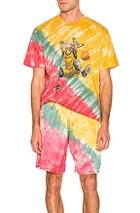 Just Don Dunking Robot Tie Dye Tee In Green,ombre & Tie Dye,pink,yellow,