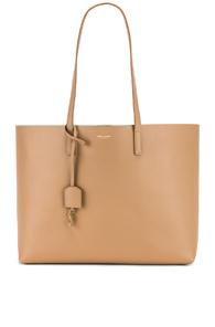 Saint Laurent Large East West Shopping Bag In Neutral