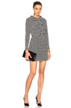 Saint Laurent Dot Crepe De Chine Babydoll Frill Dress In Geometric Print