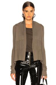 Rick Owens Short Wrap Cardigan In Grey