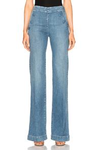 Frame Denim Le Capri Button In Blue