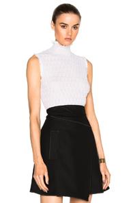 Carven Sleeveless Turtleneck Sweater In White