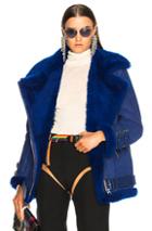 Acne Studios Velocite Suede Jacket In Blue