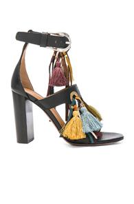 Chloe Miki Tassel Sandals In Black