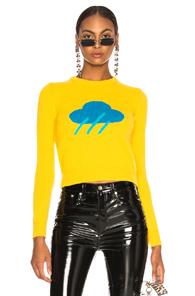 Alberta Ferretti Raincloud Crewneck Sweater In Yellow