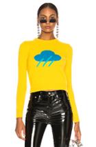 Alberta Ferretti Raincloud Crewneck Sweater In Yellow