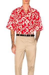 Marni Short Sleeve Sport Shirt In Red,floral