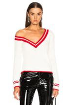 Off-white Asymmetrical Neck Sweater In White