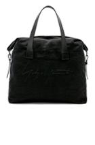 Yohji Yamamoto Embossed Canvas Tote In Black