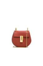 Chloe Mini Drew Leather Shoulder Bag In Red
