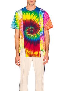 Needles 5 Cut Tie Dye S/s Tee In Green,ombre & Tie Dye,pink,red,yellow