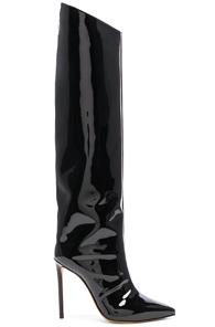 Alexandre Vauthier Patent Leather Alex Boots In Black